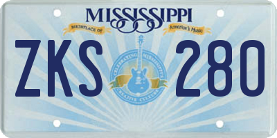 MS license plate ZKS280