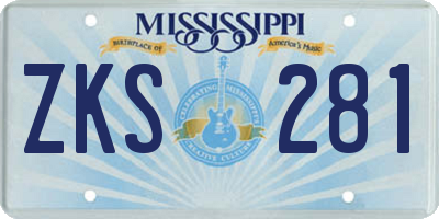 MS license plate ZKS281