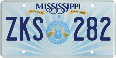 MS license plate ZKS282