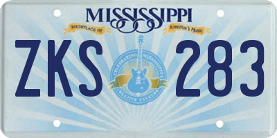 MS license plate ZKS283