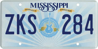 MS license plate ZKS284