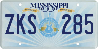 MS license plate ZKS285