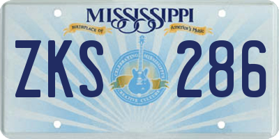 MS license plate ZKS286