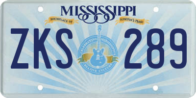 MS license plate ZKS289