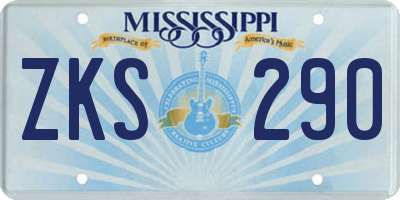 MS license plate ZKS290