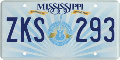 MS license plate ZKS293