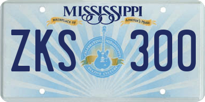 MS license plate ZKS300