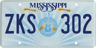 MS license plate ZKS302