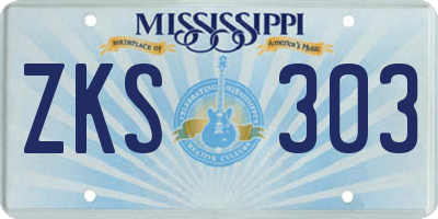 MS license plate ZKS303