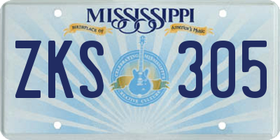 MS license plate ZKS305
