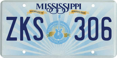 MS license plate ZKS306