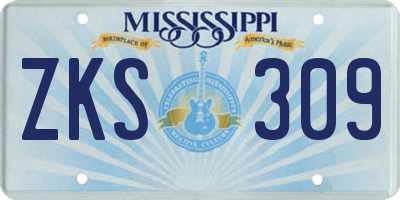 MS license plate ZKS309