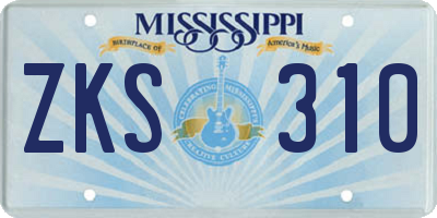 MS license plate ZKS310
