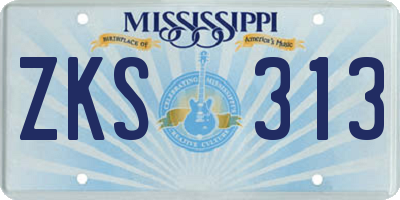 MS license plate ZKS313