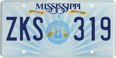 MS license plate ZKS319