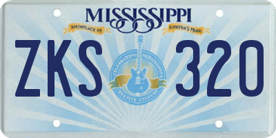 MS license plate ZKS320