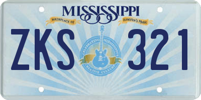 MS license plate ZKS321
