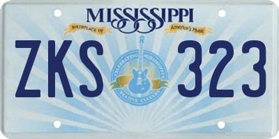 MS license plate ZKS323