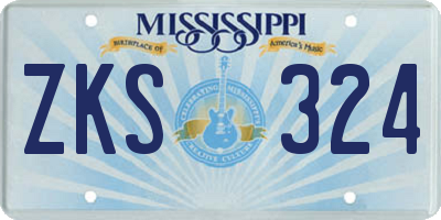 MS license plate ZKS324