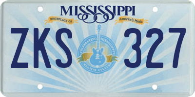 MS license plate ZKS327