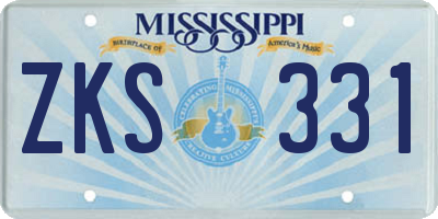 MS license plate ZKS331