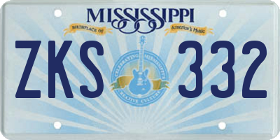 MS license plate ZKS332