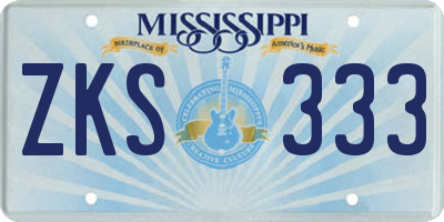 MS license plate ZKS333