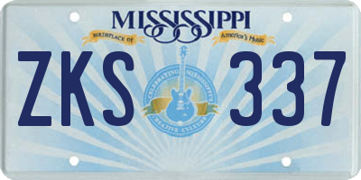 MS license plate ZKS337