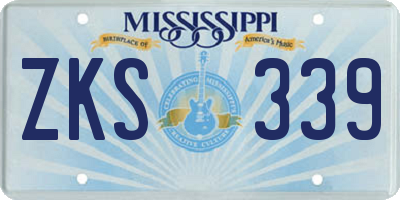MS license plate ZKS339