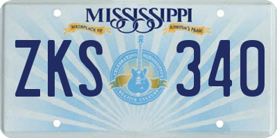 MS license plate ZKS340