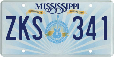 MS license plate ZKS341