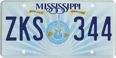 MS license plate ZKS344