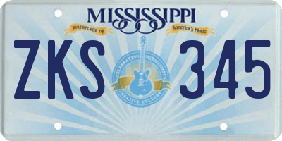 MS license plate ZKS345