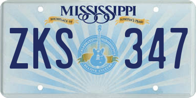 MS license plate ZKS347