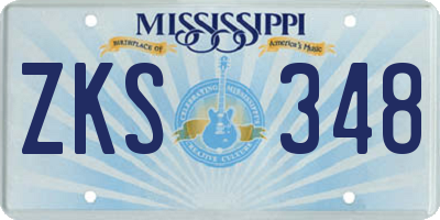 MS license plate ZKS348