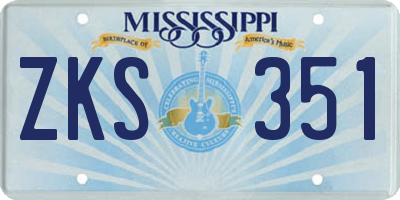 MS license plate ZKS351
