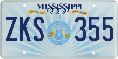 MS license plate ZKS355