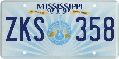 MS license plate ZKS358