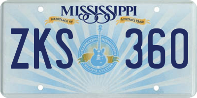 MS license plate ZKS360