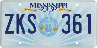 MS license plate ZKS361