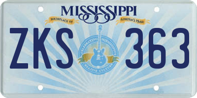 MS license plate ZKS363