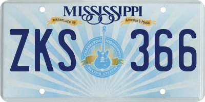 MS license plate ZKS366