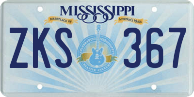 MS license plate ZKS367