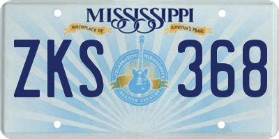 MS license plate ZKS368
