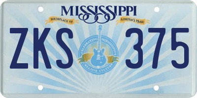 MS license plate ZKS375
