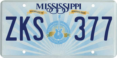 MS license plate ZKS377