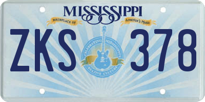 MS license plate ZKS378