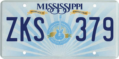 MS license plate ZKS379