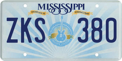 MS license plate ZKS380