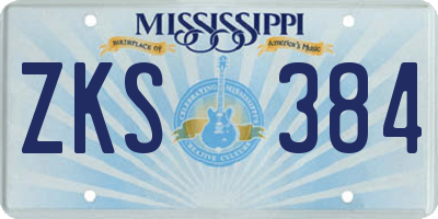 MS license plate ZKS384